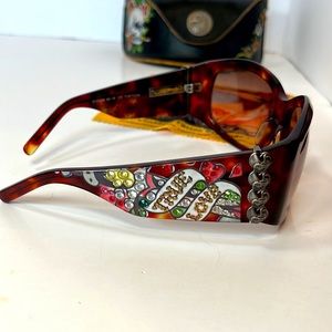 Vintage Ed HardyTattoo,True Love/Bulldog, SwarovskiCrystal & Tortoise Sunglasses